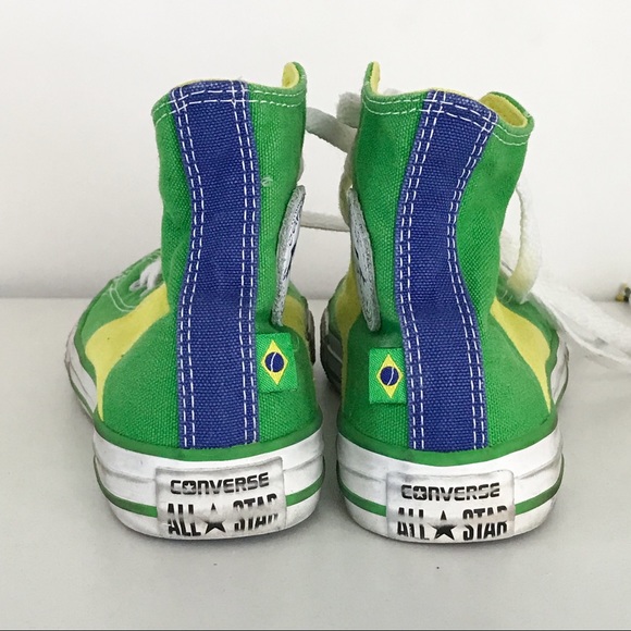 2006 World Cup Converse Chuck Taylor BRAZIL Flag - Picture 2 of 11